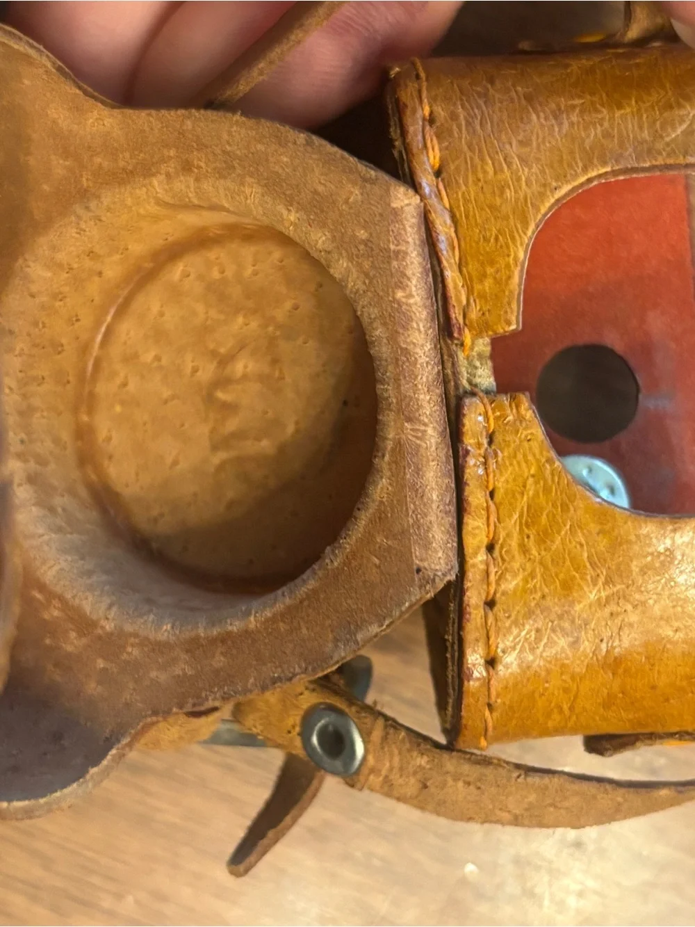 Vintage mini camera with leather case and original box